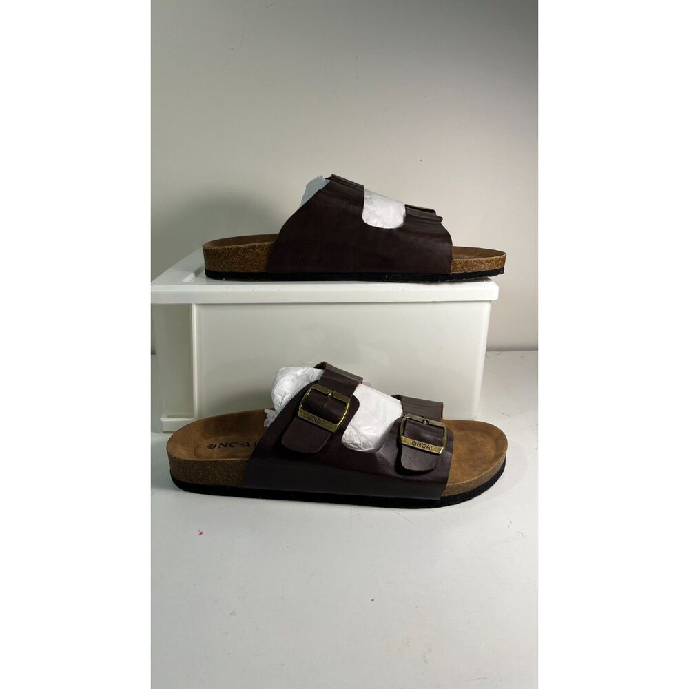 Oncai Two Strap Slip-on Brown Sandals SZ10 NEW